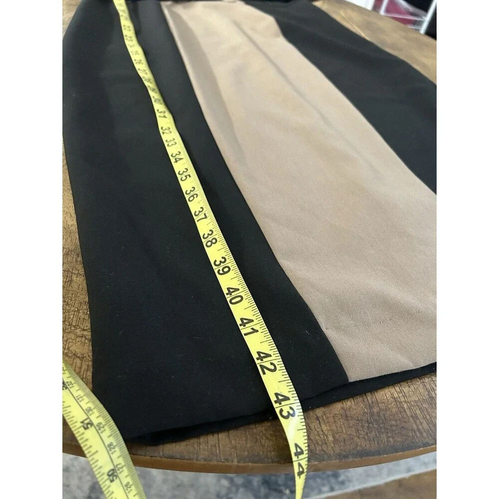 SINGLE Veronica Colorblock Black/Ivory Dress Career Wear Belted Size 10 - Picture 15 of 15